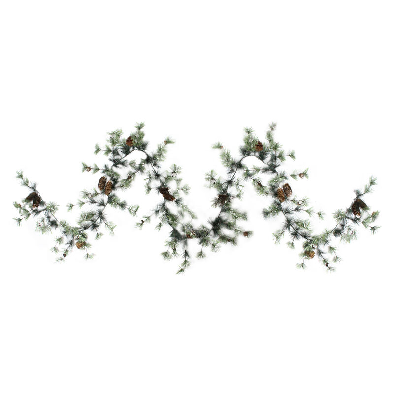 9.5' Frosted Pine with Pine Cones Artificial Christmas Garland - Unlit
