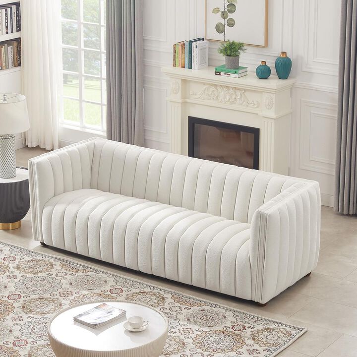 Ashcroft Furniture Co April Mid Century Modern Luxury Tight Back Couch