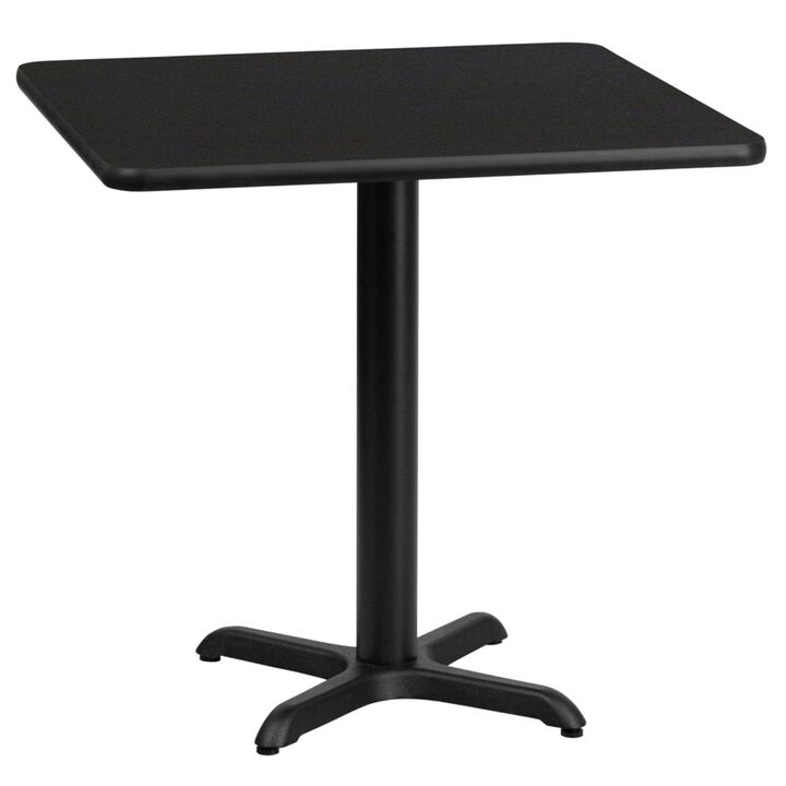 Flash Furniture 24'' Square Black Laminate Table Top with 22'' x 22'' Bar Height Table Base