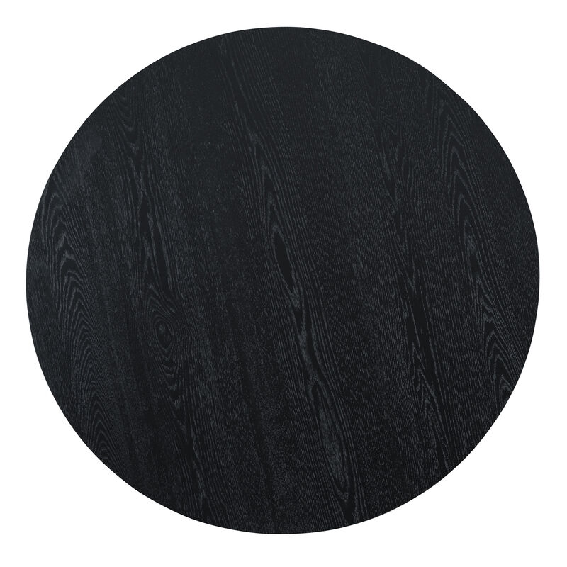 Gewnee Retro Round Dining Table Minimalist Elegant Table for Living Room, Dining Room (Black)