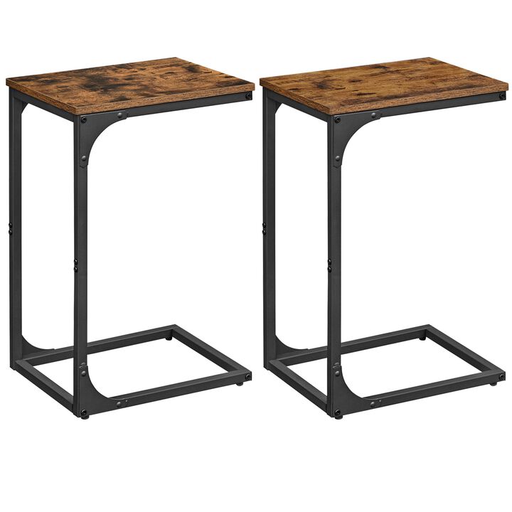 C-Shaped End Table Modern and Space-Saving Design for Easy Access (Set of 2)