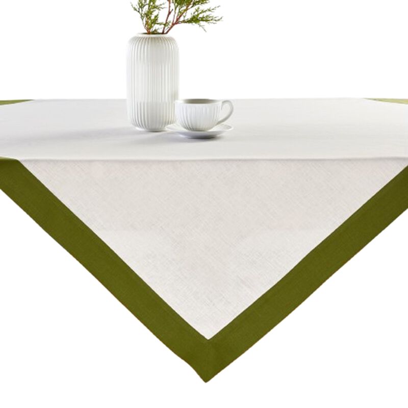 Solino Home 100% Pure Linen Table Throw 52 x 52 Inch | Contempo