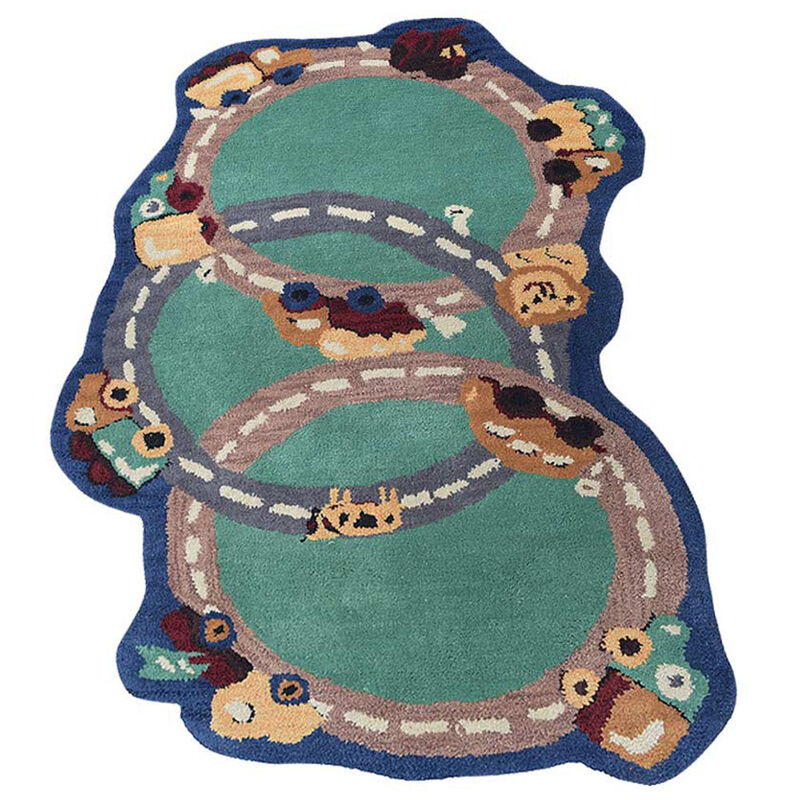 RUGSOTIC CARPETS HAND TUFTED WOOL ECO-FRIENDLY AREA RUGS  - 2'3''x4'6'', Novelty Shape, Green, Kids Design, High Pile Thick Handmade Anti Skid Area Rugs for Living Room, Bed Room (K03015)