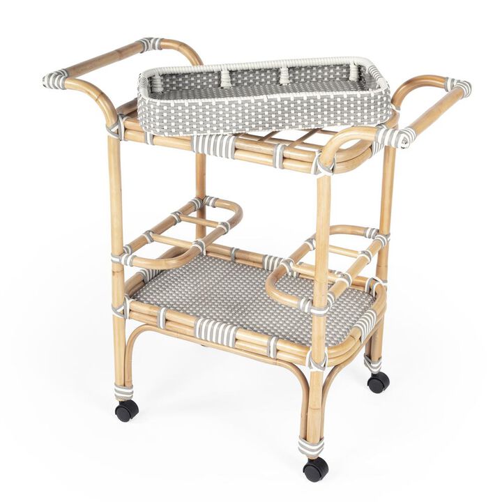 Contemporary Rattan Bar Cart, Belen Kox