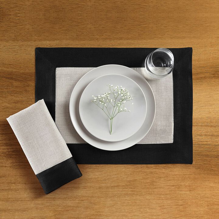 Solino Home 100% Pure Linen 14 x 19 Inch Placemats Set of 4 | Contempo