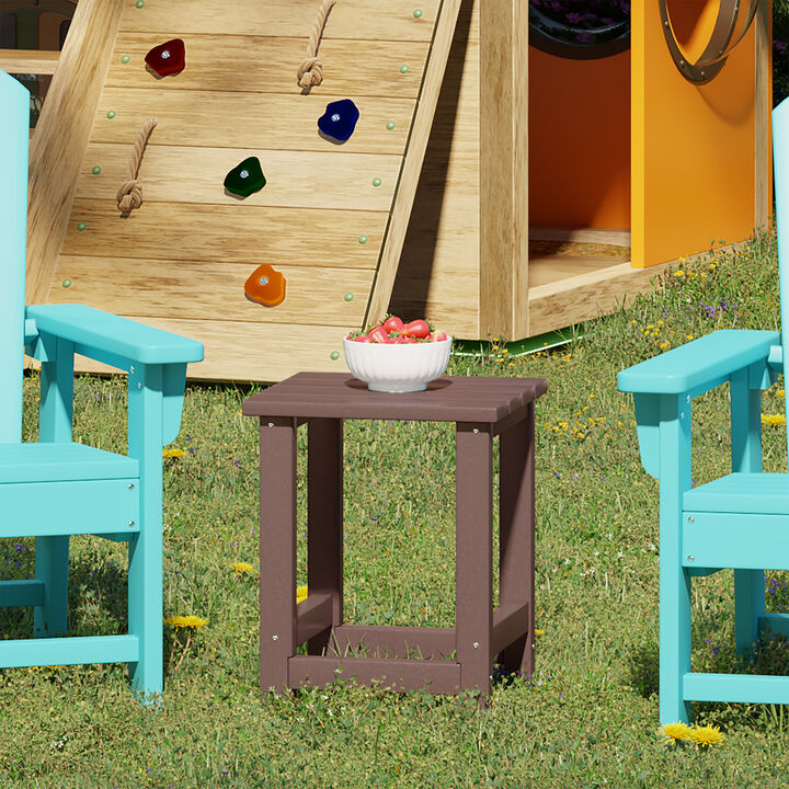 WestinTrends Kids Outdoor Patio Furniture HDPE Adirondack Square Side Table