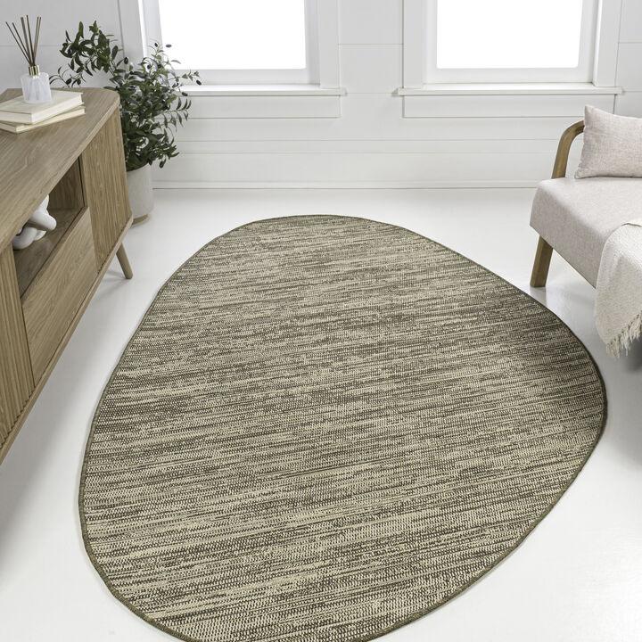 Callan Modern Rustic Abstract Indoor/Outdoor Shaped Area Rug