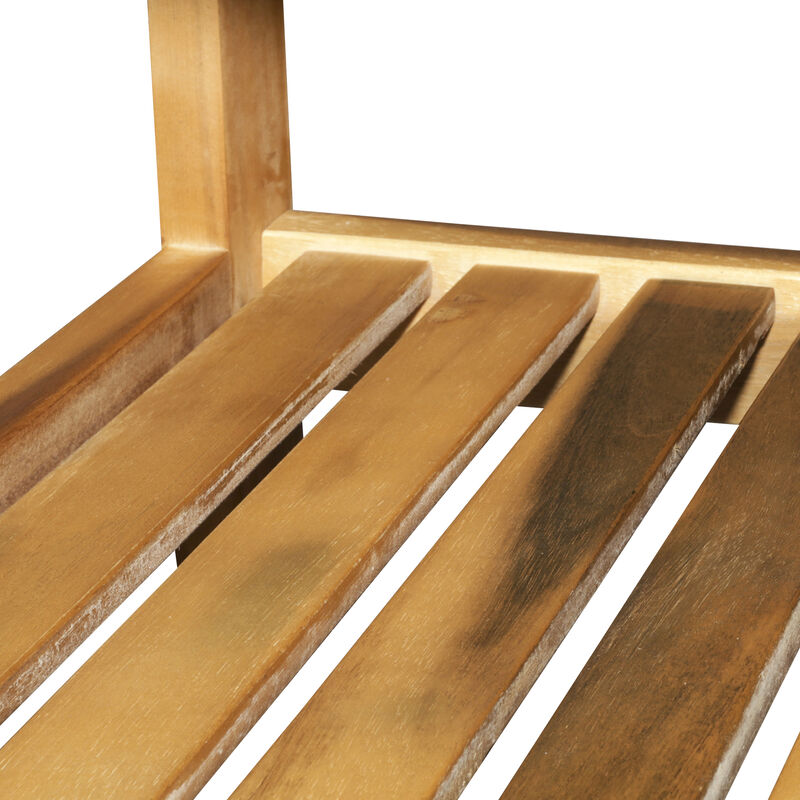 Backyard & Deck Wooden Tea Table w/ Simply Elegant Design & Two Storage Surfaces