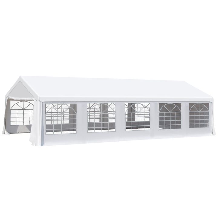 Elegant Outdoor Venue: 20x32ft White Party Tent with Removable Walls