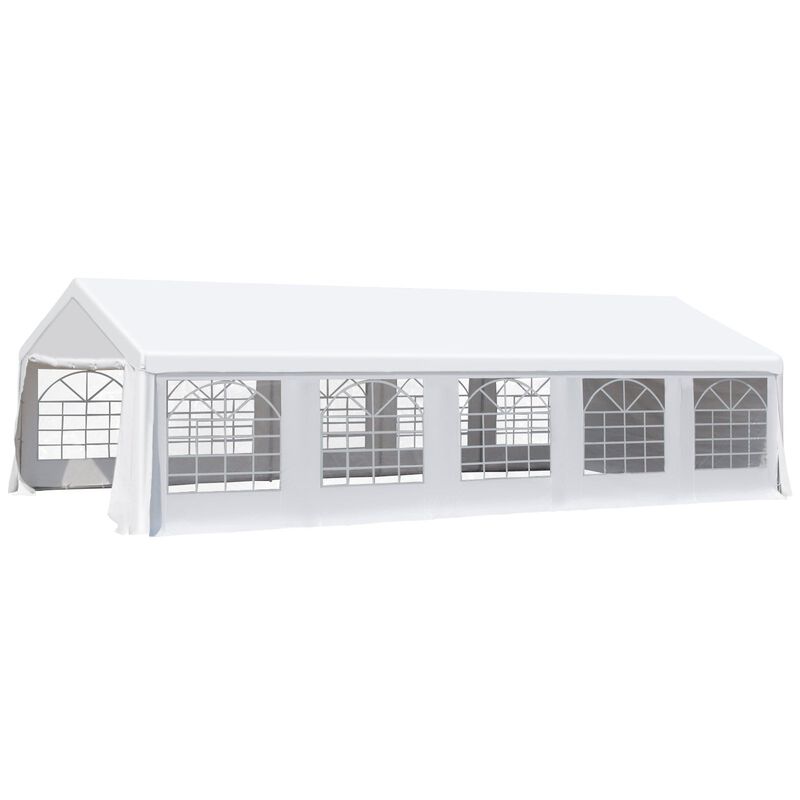 Elegant Outdoor Venue: 20x32ft White Party Tent with Removable Walls