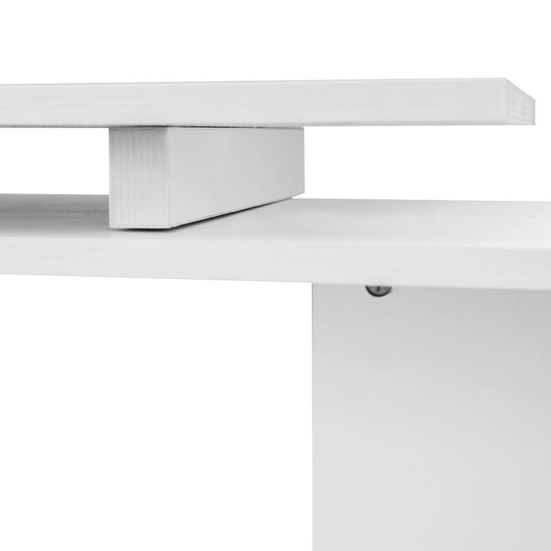 55" L-Shaped Rotating Corner Desk with Storage Shelves