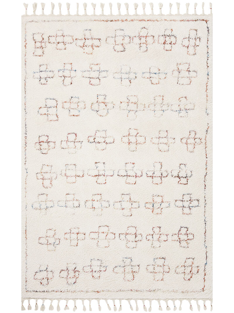 Ronnie RON05 Ivory/Sunset 18" x 18" Sample Rug
