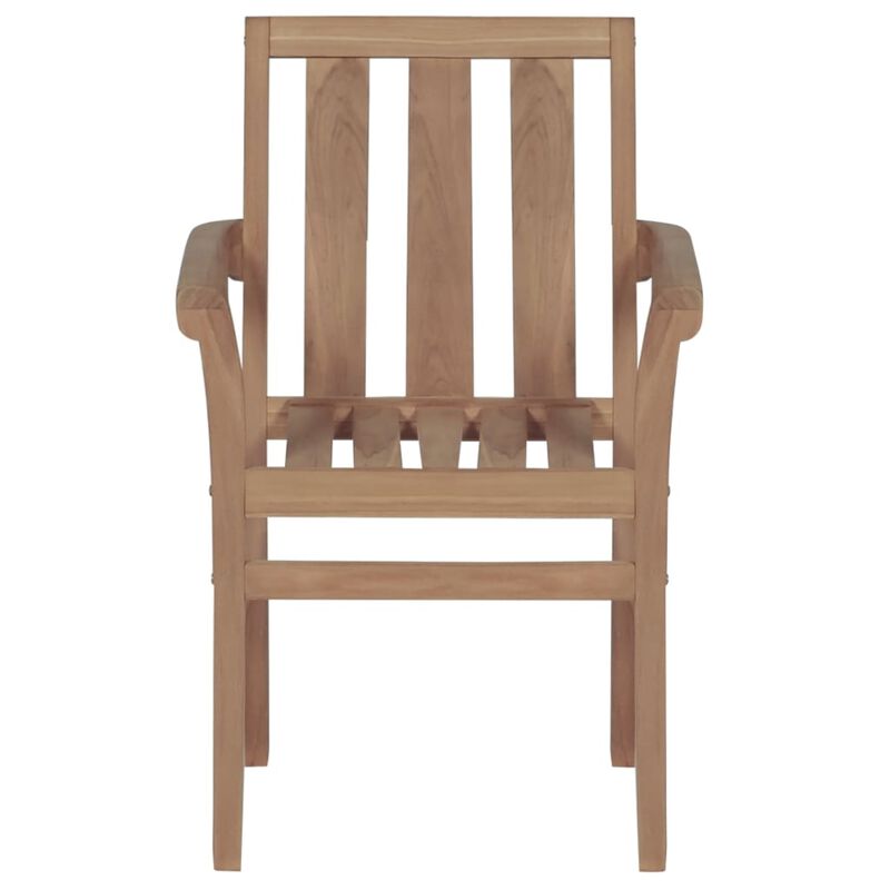 vidaXL Garden Chairs 2 pcs with Green Cushions Solid Teak Wood