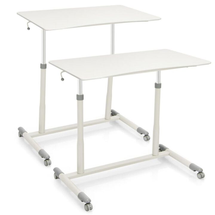 Hivvago Height Adjustable Computer Desk Sit to Stand Rolling Notebook Table