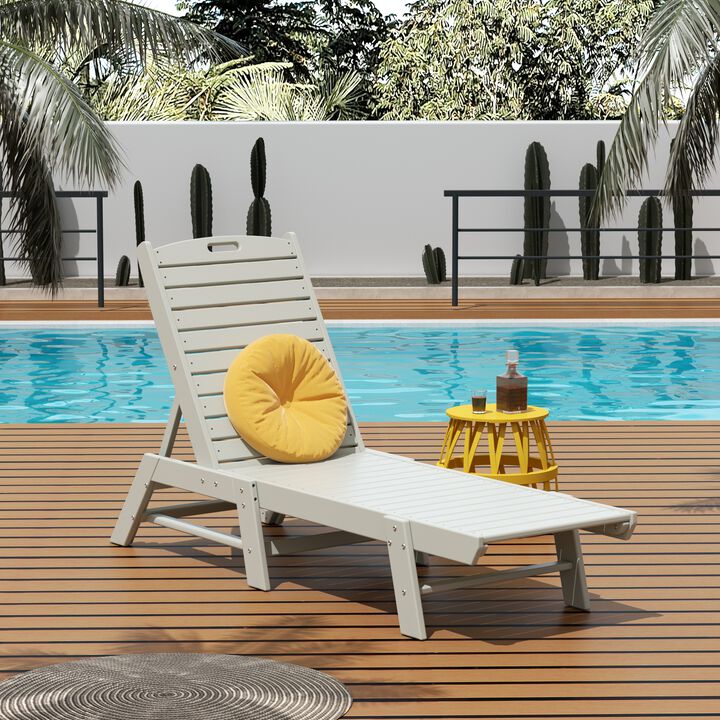 Reclining Outdoor Patio Adjustable Chaise Lounge Chair