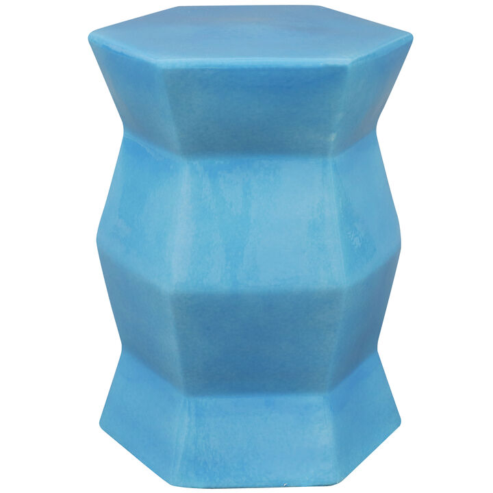Sunnydaze 17.25 in Moderno Geometric Glaze Ceramic Garden Stool