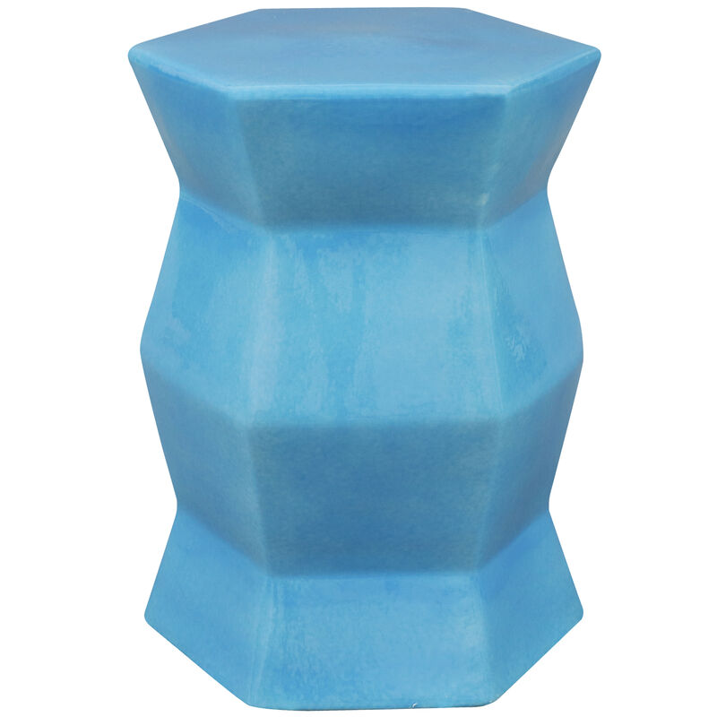 Sunnydaze 17.25 in Moderno Geometric Glaze Ceramic Garden Stool
