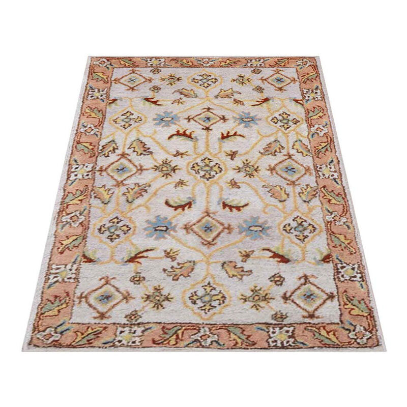 RUGSOTIC CARPETS HAND TUFTED WOOL ECO-FRIENDLY AREA RUGS  - 9'x12', Rectangle Shape, Cream & Brown, Classic Oriental Traditional  Design, High Pile Thick Handmade Anti Skid Area Rugs (K00721)