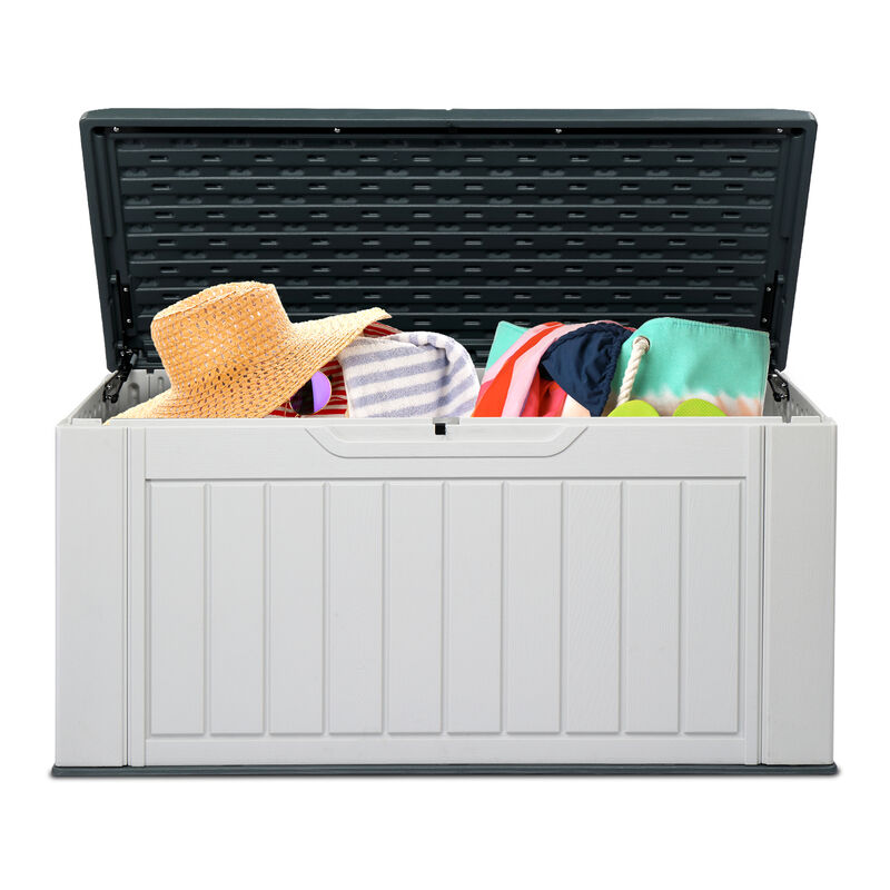Weather-Resistant 158-Gallon Resin Deck Box for Outdoor Storage