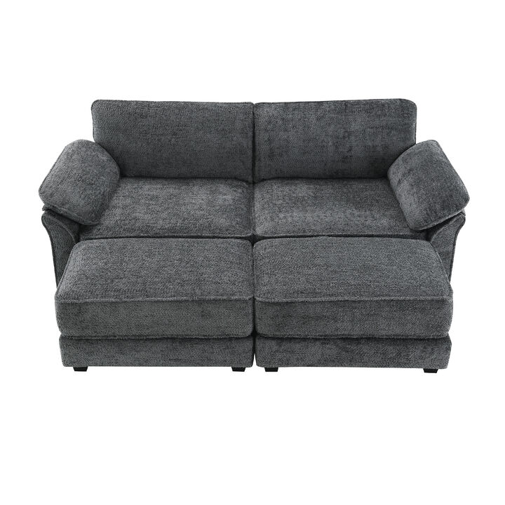 4 Seat Upholstered Sleeper Sectional Sofa