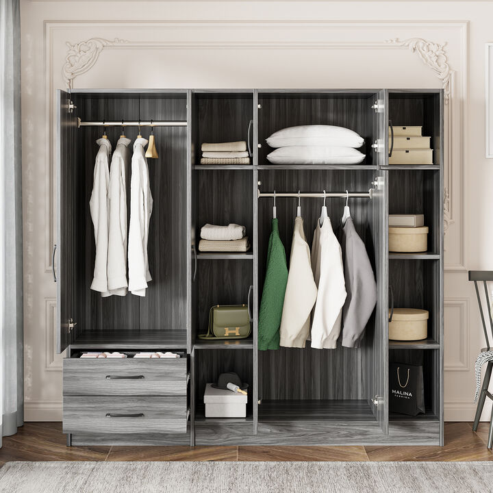 Merax 6-Door Wardrobe Closet for Bedroom