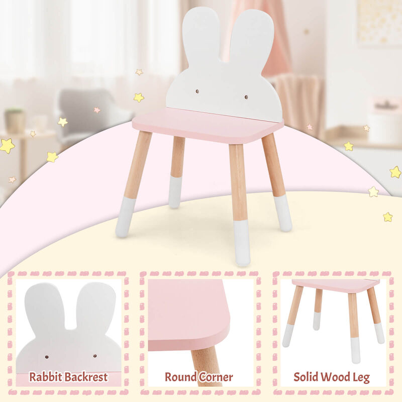 2 in 1 Wooden Princess Kids Vanity Set with Mirror