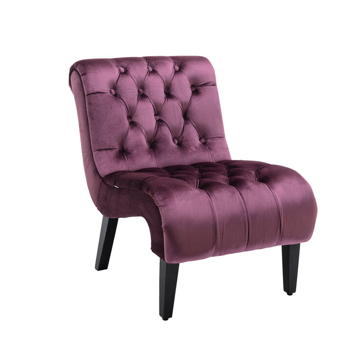 Merax Modern Velvet Armless Accent Chair