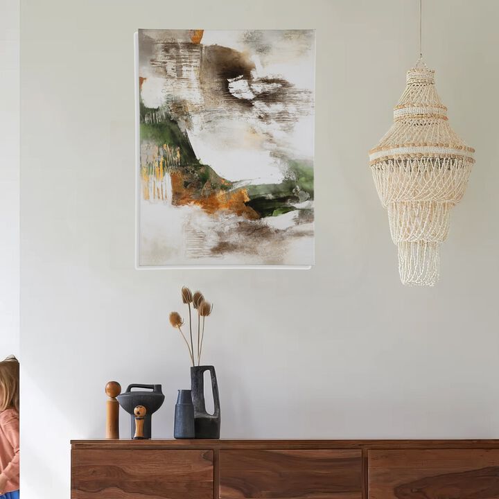 30 x 40 Modern Wall Art Painting, Giclee Nature Inspired, Green White