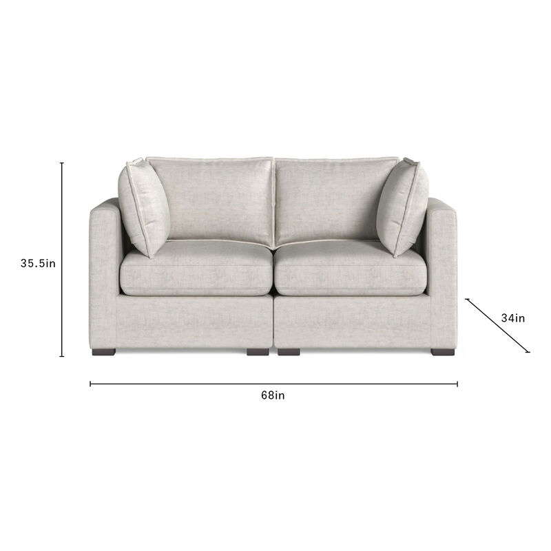 Bennett 2 Piece Flange Seam Modular Sofa - Tan Twill