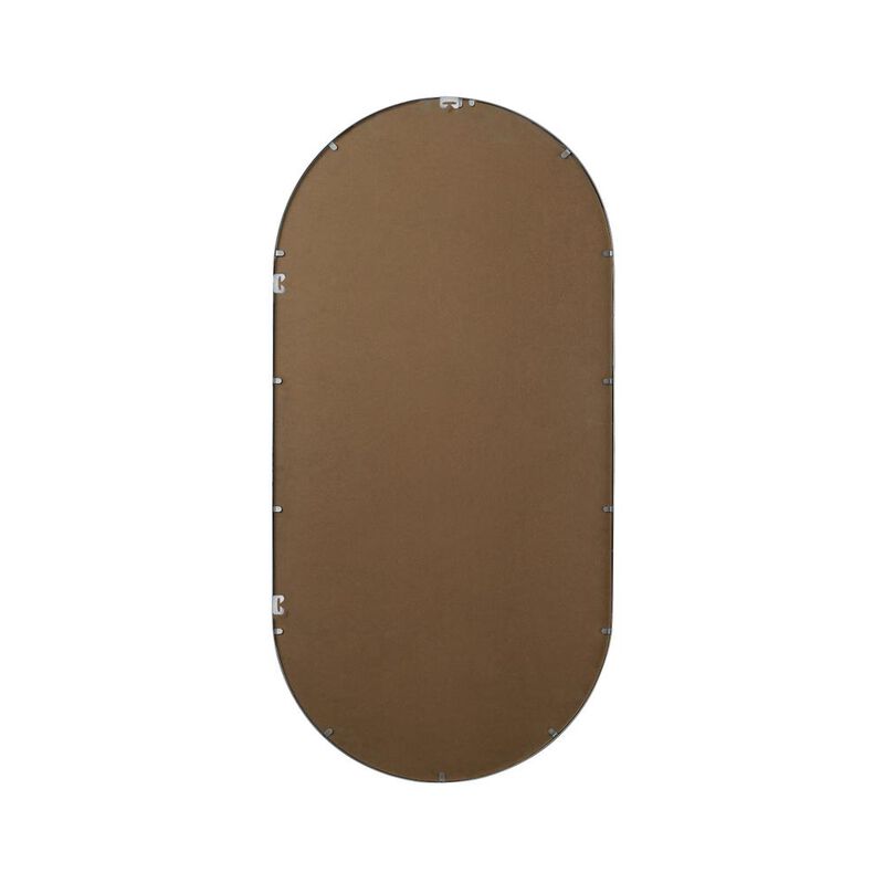 Elegant Decor Metal Frame Oval Mirror 30x60 Inch in Silver