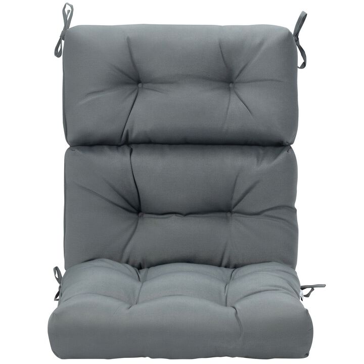 Tufted Patio High Back Chair Cushion with Non-Slip String Ties