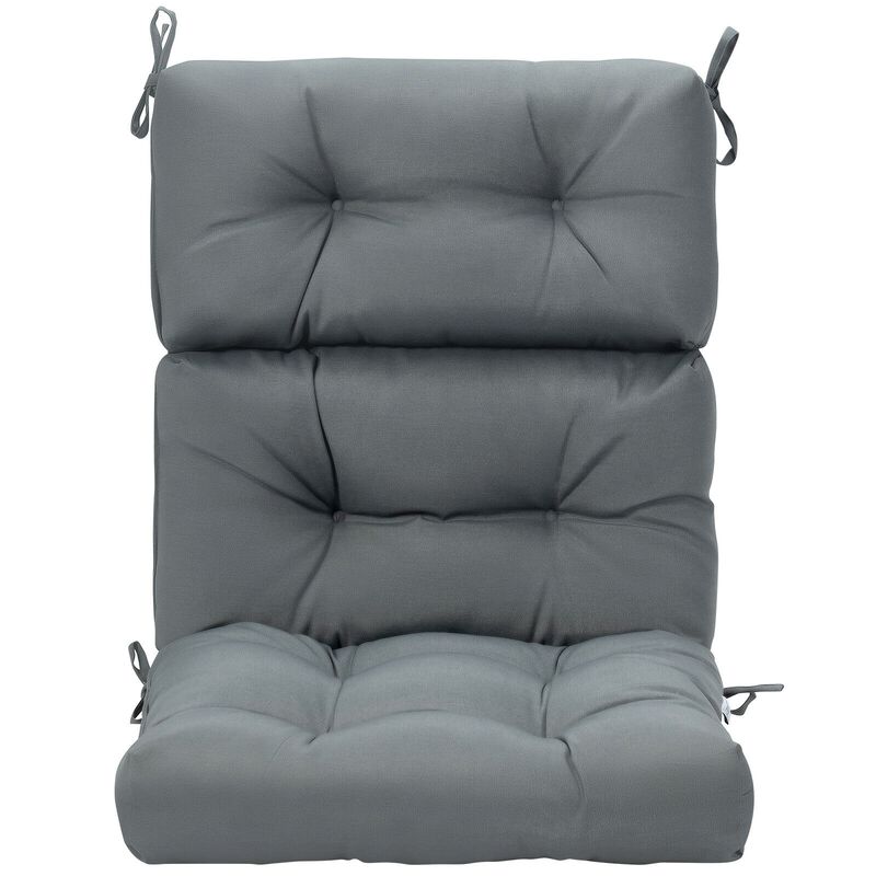 Tufted Patio High Back Chair Cushion with Non-Slip String Ties