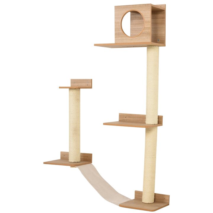 Yellow Cat Activity Center: Multi-Level Playground with Sisal Posts