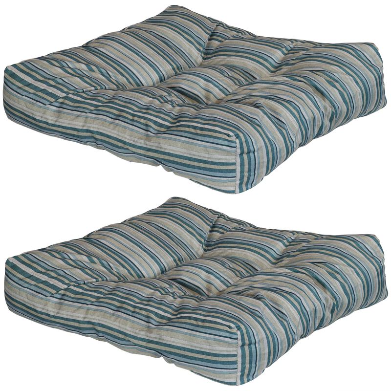 Sunnydaze Outdoor Square Tufted Seat Cushion - Set of 2