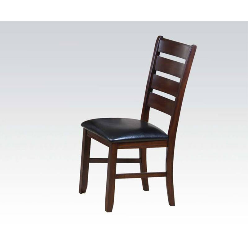 Urbana Side Chair (Set of 2) In Black PU & Cherry