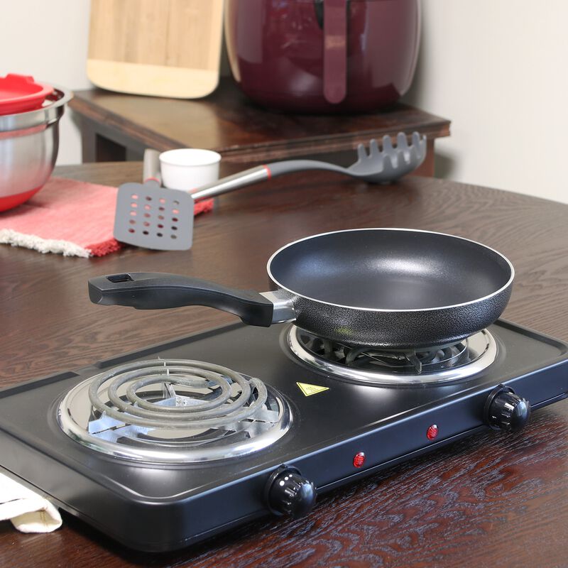 Oster Clairborne 8 Inch Aluminum Frying Pan in Charcoal Grey