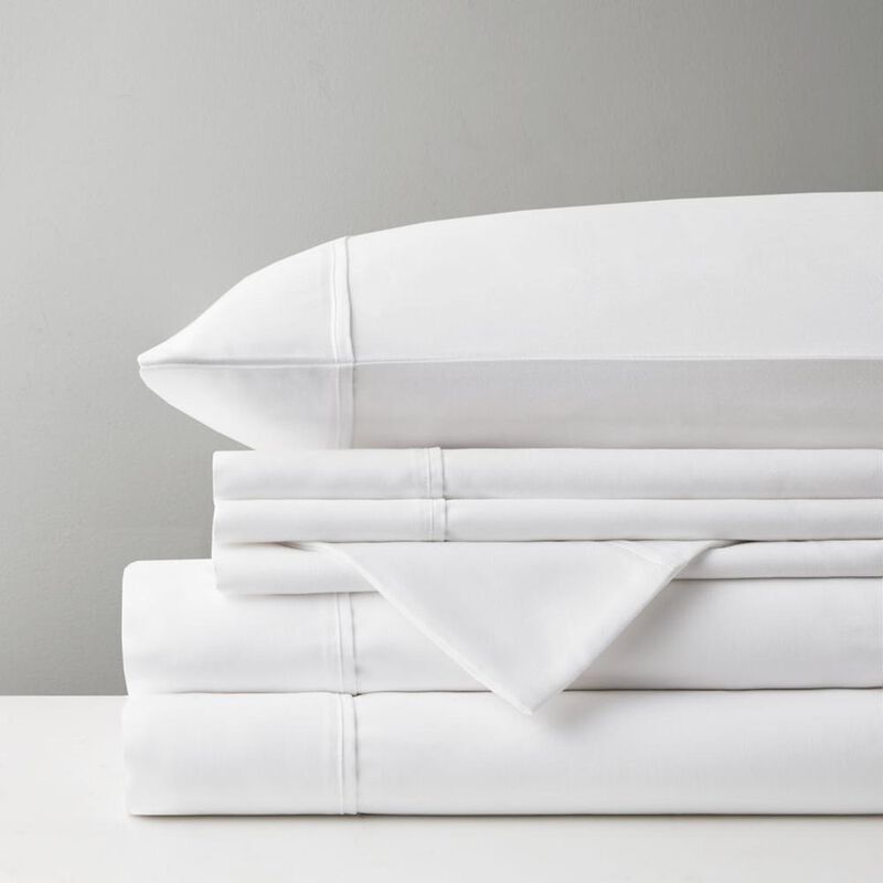 Belen Kox Luxe White Cotton Blend Sateen Sheet Set, Belen Kox
