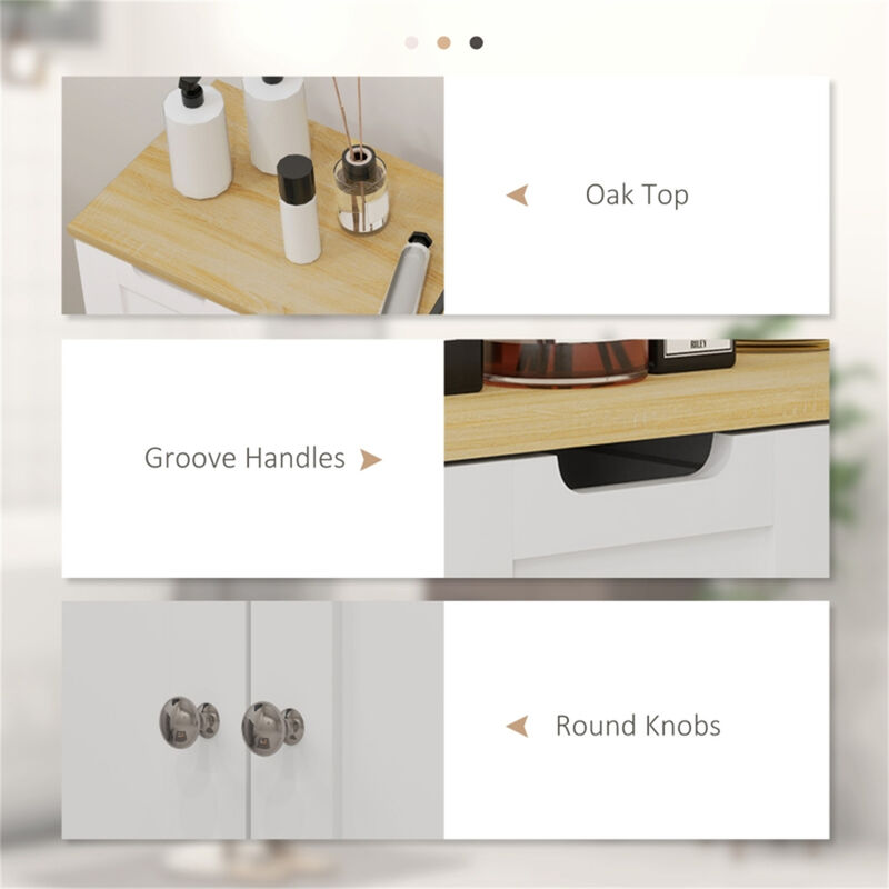 Versatile Kitchen or Bathroom Cabinet with Storage Shelves and Doors