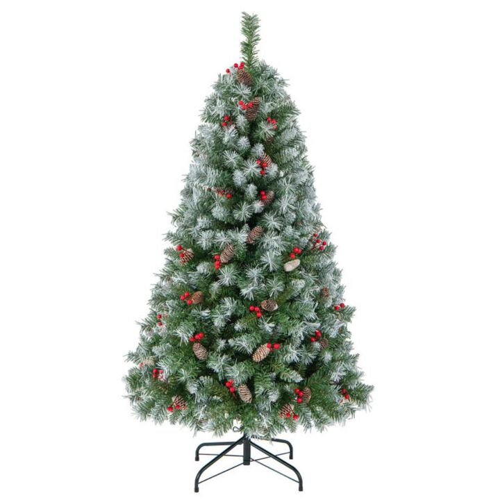 Hinged Christmas Tree with PVC Branch Tips and Warm White LED Lights