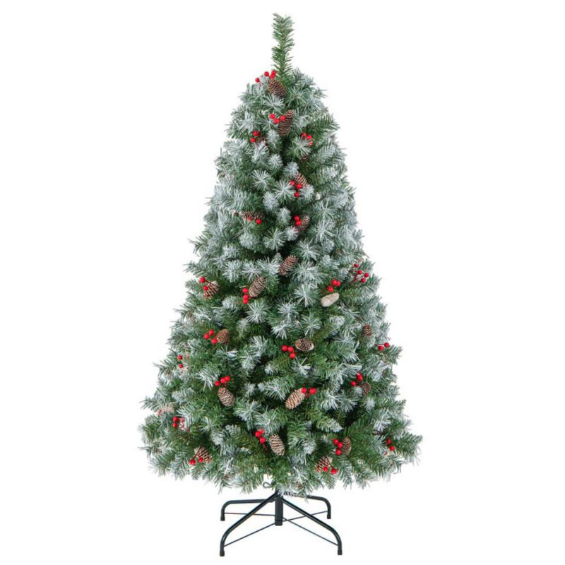 Hinged Christmas Tree with PVC Branch Tips and Warm White LED Lights