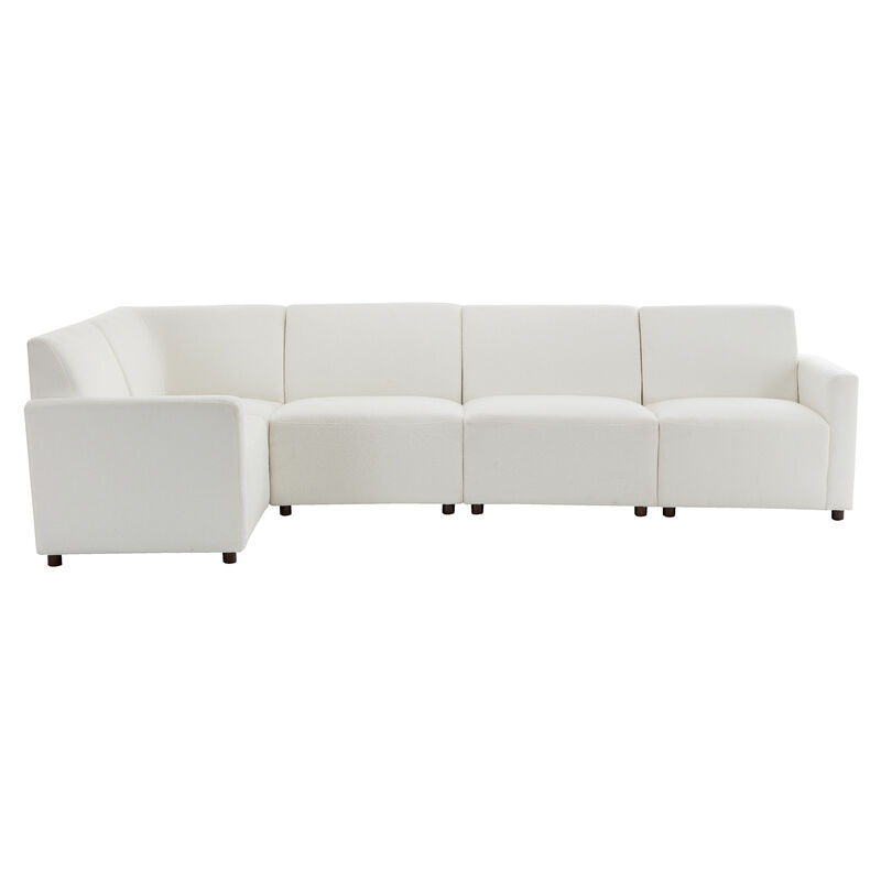 Duvall 5 Piece Modular Sofa - Cream Boucle Performance Fabric