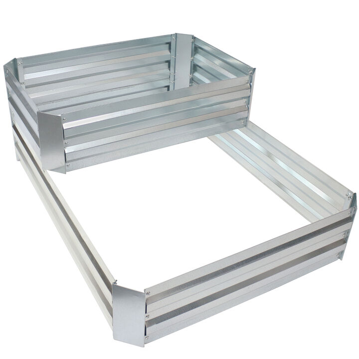 2-Tier Galvanized Steel Raised Garden Bed