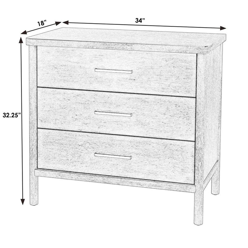 Butler Specialty Lennon 3 Drawer Rounded Leg Dresser, Light Brown