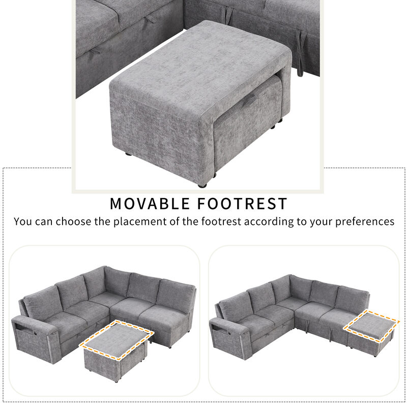 Merax  L-shaped Padded Modular Sofa with Storage
