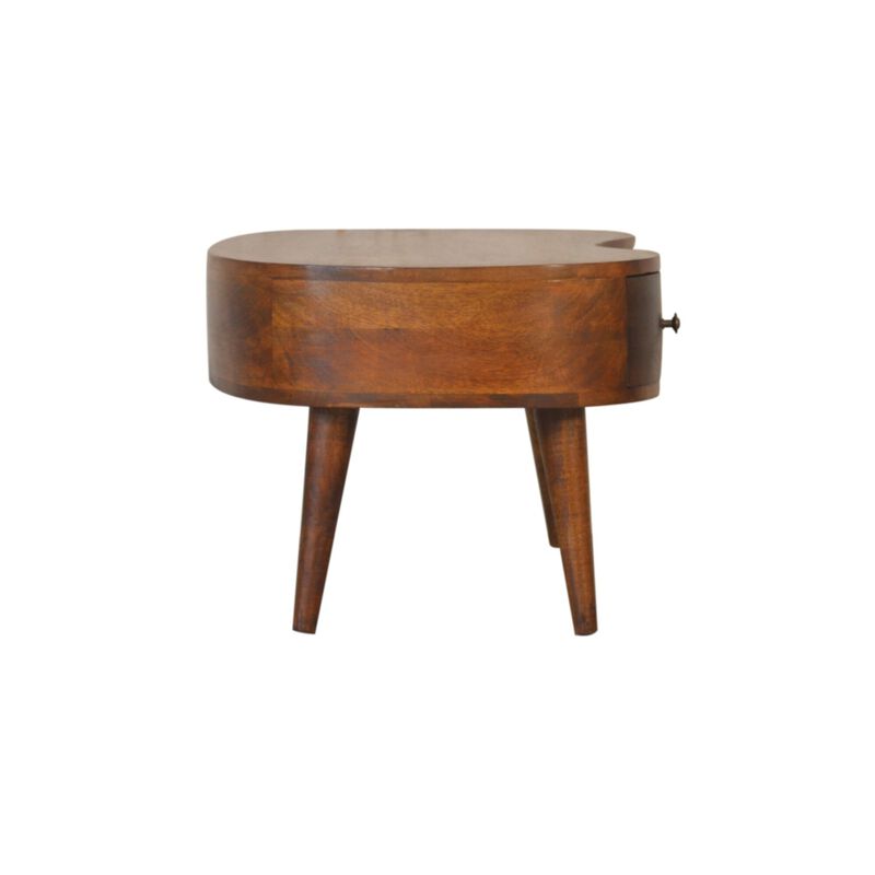 Solid Wood 1 Drawer Chestnut Wave Coffee Table