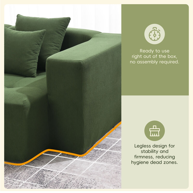 Merax Corduroy Modular Sectional Compressed Sofa for Living Room