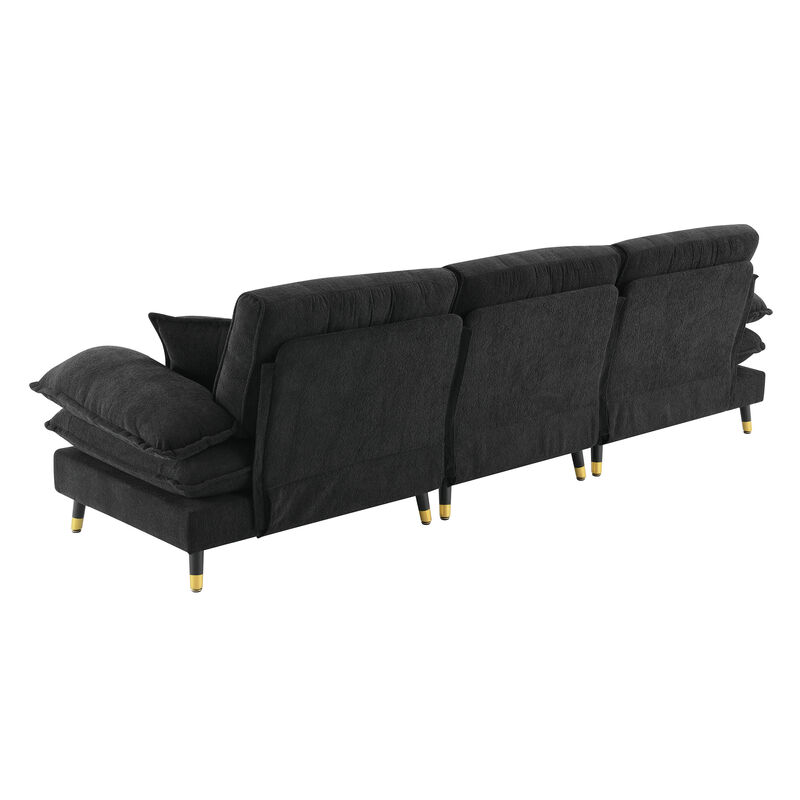 Merax L shaped Convertible Tufted Sectional Sofa