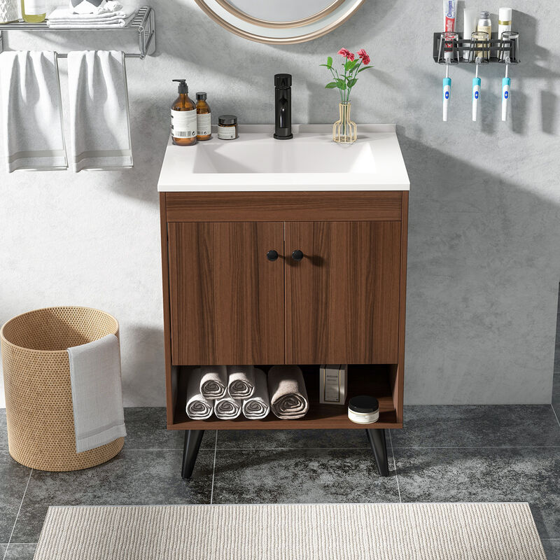 Wooden Bathroom Storage Cabinet with Sink