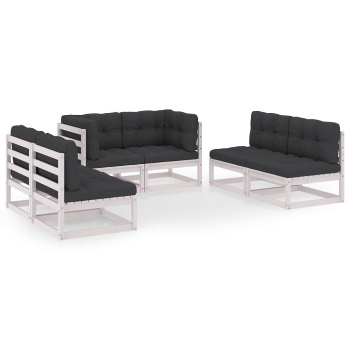vidaXL 6 Piece Garden Lounge Set with Cushions Solid Pinewood