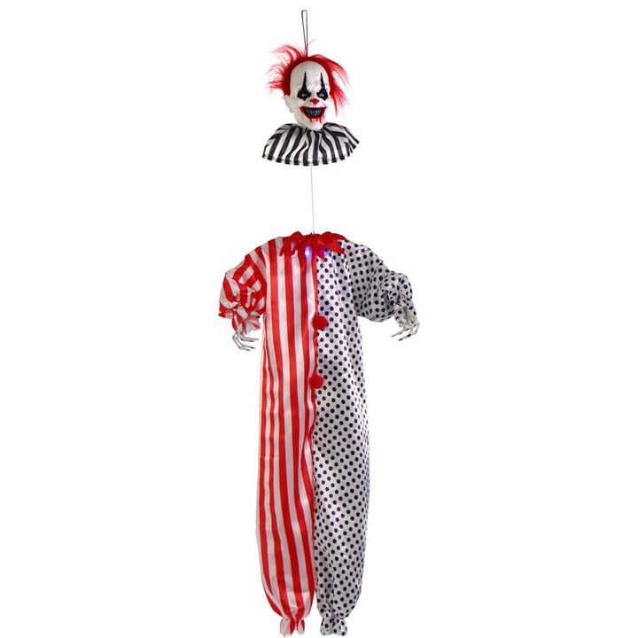 Haunted Hill Farm 47'' B/R Animated Hanging Headless Motion Clown
